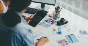 a person working on table