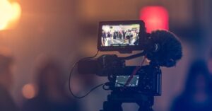Videographer shooting a video